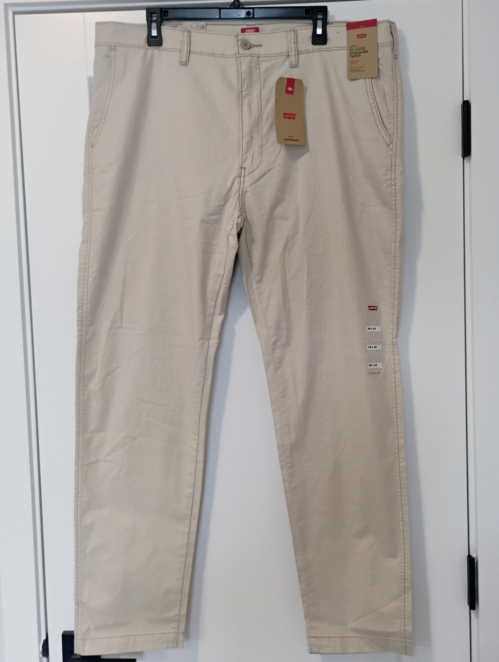 NWT 38x32 Levi's XX Chino Standard Taper Lightweight Stretch Cotton Pants Tan